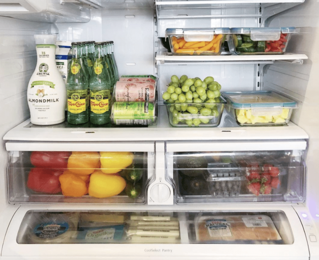 Organized Space in Refrigerator
